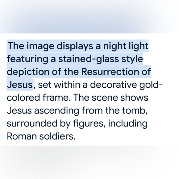 Vintage Gold Framed Religious Night Light - Picture 5 of 5